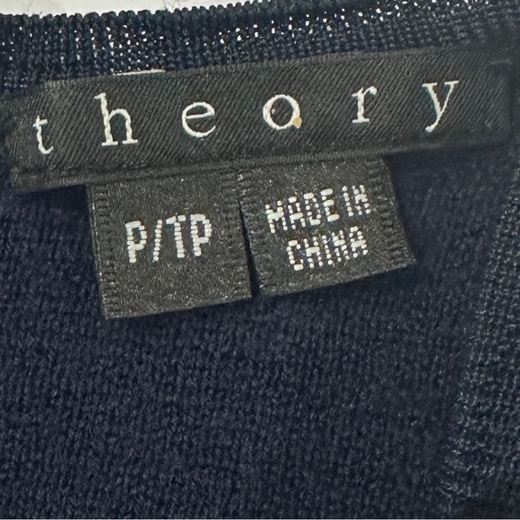 Theory Dark Blue Wool Zip Back Tunic Sweater - Picture 6 of 7